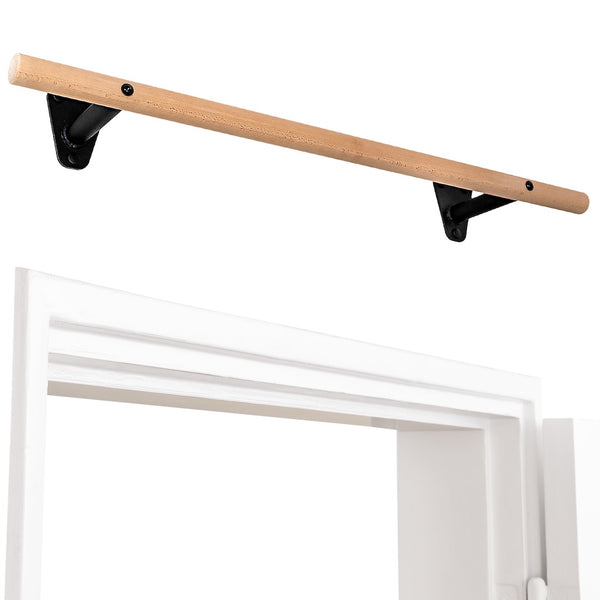 Barra de dominadas de madera para montaje en pared por encima del marco de la puerta