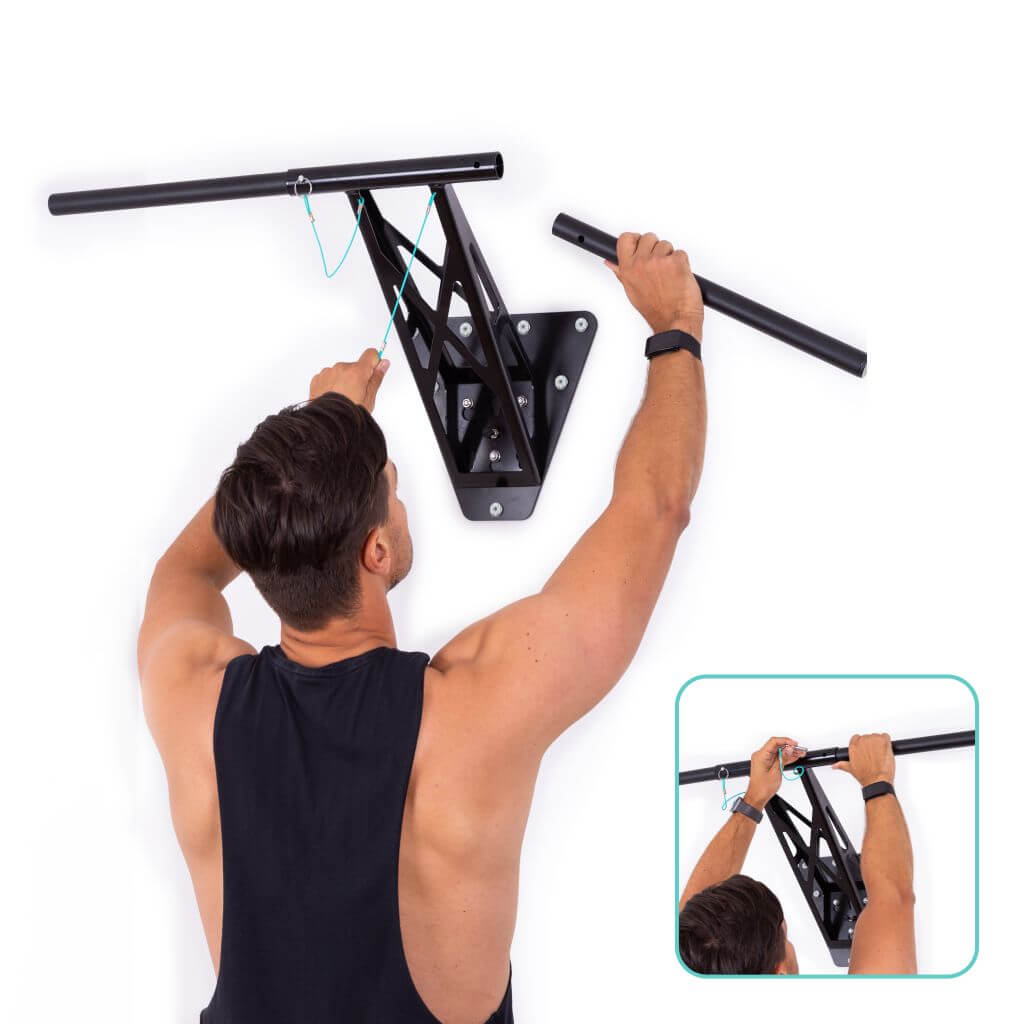 Barra de Muscle-Up et Dominadas Recta Para Dominadas et Muscle-Ups, Acero Inoxidable