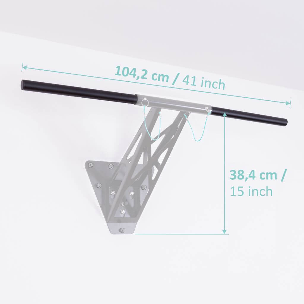 Barra de Muscle-Up et Dominadas Recta Para Dominadas et Muscle-Ups, Acero Inoxidable