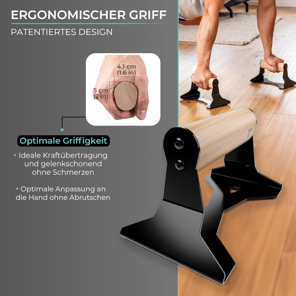 Soporte Para Flexiones De Madera Con Empuñadura Ergonómica, Barras Para Flexiones y Soporte de Mano