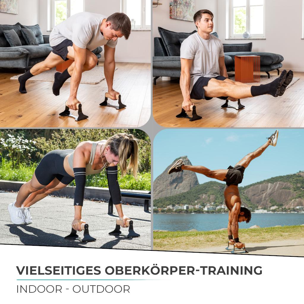Soporte Para Flexiones De Madera Con Empuñadura Ergonómica, Barras Para Flexiones y Soporte de Mano