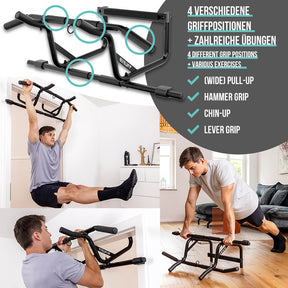 Homeworkout-Set: Soporte para Flexiones, Rueda Abdominal, Barra Dominadas Puerta y Bandas de Resistencia