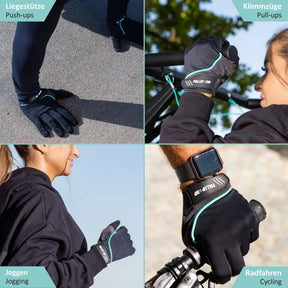 Guantes Fitness de Dedo Completo con Gel de Silicona Antideslizante para Entrenamiento, Carreras, Ciclismo, Senderismo