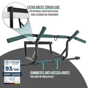 Juego de dominadas para principiantes: barra de dominadas para puerta, juego de 3 correas de dominadas y paquete de guías en inglés