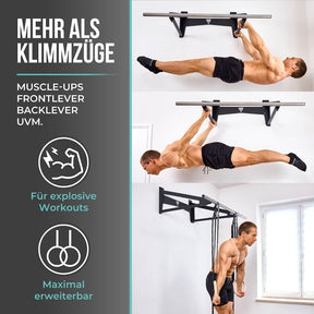 Muscle-Up Bar, Barra de Dominadas con Espacio Extra en la Pared