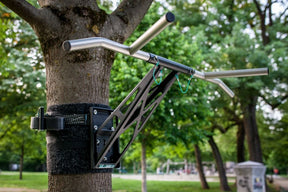 Paquete del soporte en exteriores, una extensión para montaje al aire libre de la barra de dominadas y dip, negro