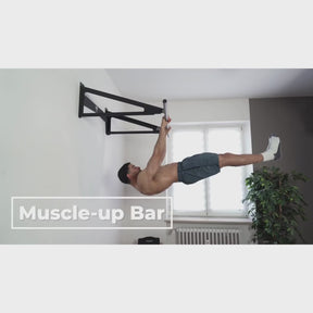 Muscle-Up Bar, Barra de Dominadas con Espacio Extra en la Pared