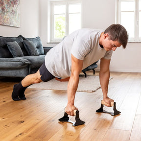 [Mercancías de segunda opción]  Soporte Para Flexiones De Madera Con Empuñadura Ergonómica