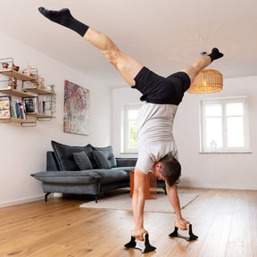 [Mercancías de segunda opción]  Soporte Para Flexiones De Madera Con Empuñadura Ergonómica