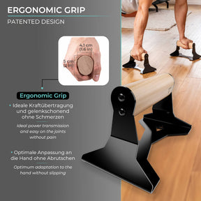 [Mercancías de segunda opción]  Soporte Para Flexiones De Madera Con Empuñadura Ergonómica