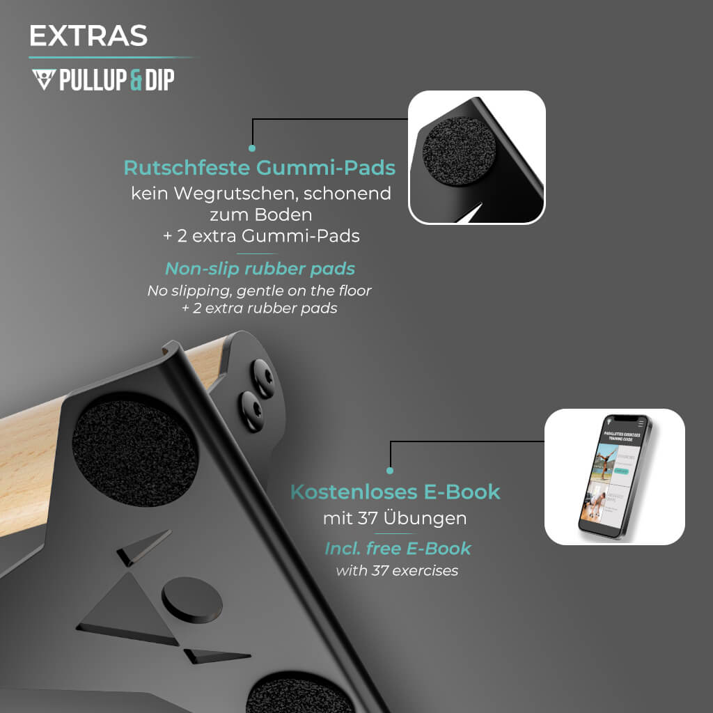 [Mercancías de segunda opción]  Soporte Para Flexiones De Madera Con Empuñadura Ergonómica