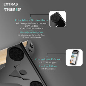 [Mercancías de segunda opción]  Soporte Para Flexiones De Madera Con Empuñadura Ergonómica