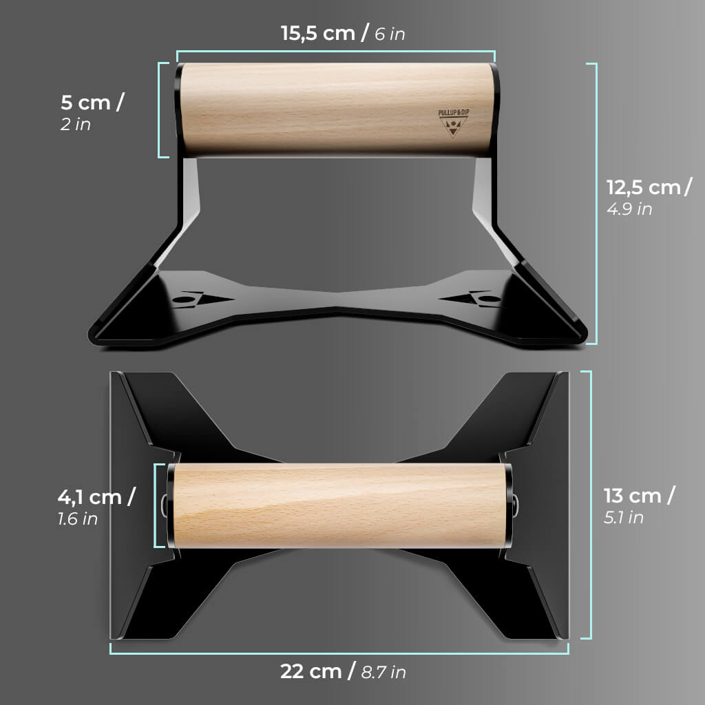 [Mercancías de segunda opción]  Soporte Para Flexiones De Madera Con Empuñadura Ergonómica