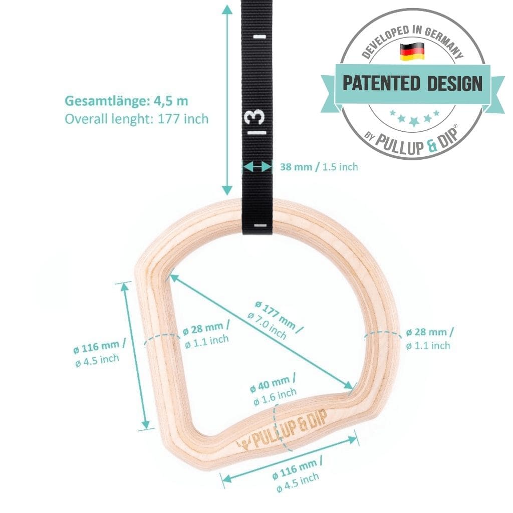 Juego de anillas de calistenia "TRINGS" con correas, anclaje para puerta y bolsa de transporte