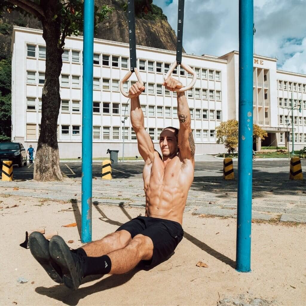 Juego de anillas de calistenia "TRINGS" con correas, anclaje para puerta y bolsa de transporte