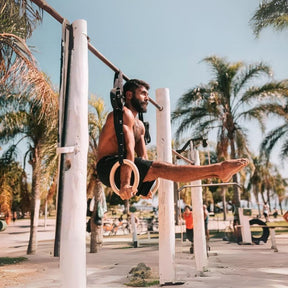 Calisthenics Intermediate Set - Paralelas (medianas), Anillas, Magnesio Líquido, Bandas de Resistencia